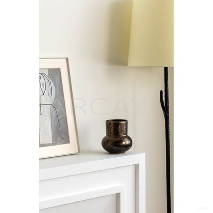 Vintage Distressed Bronze Ceramic Vase - scene