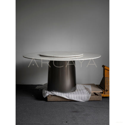 Round Dining Table With Lazy Susan - scene
