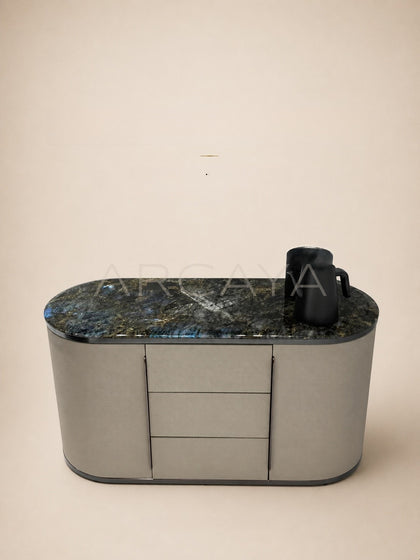 Daze Blue Jade Stone Tea Table Ring Base - scene