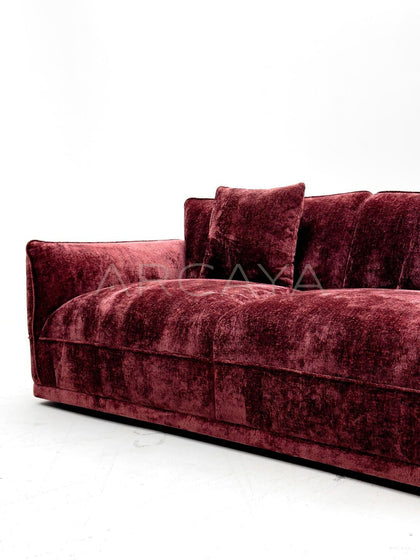 Bean Paste Pink Chenille Sofa - detail