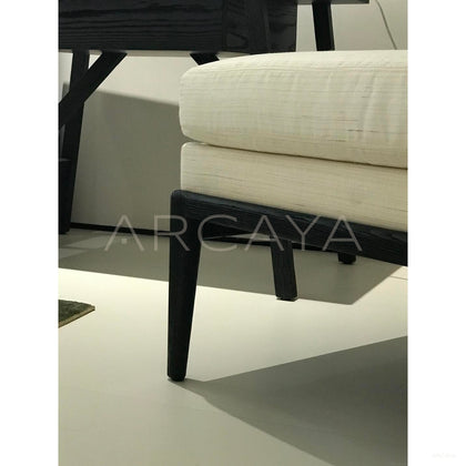 Black Wood Frame Oriental Lounge Chair - scene
