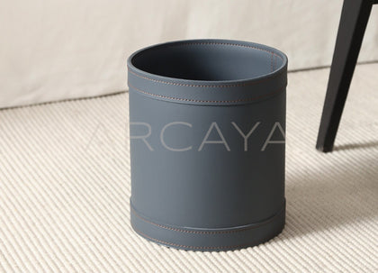 Leather Storage Bucket Laundry Bin - scene