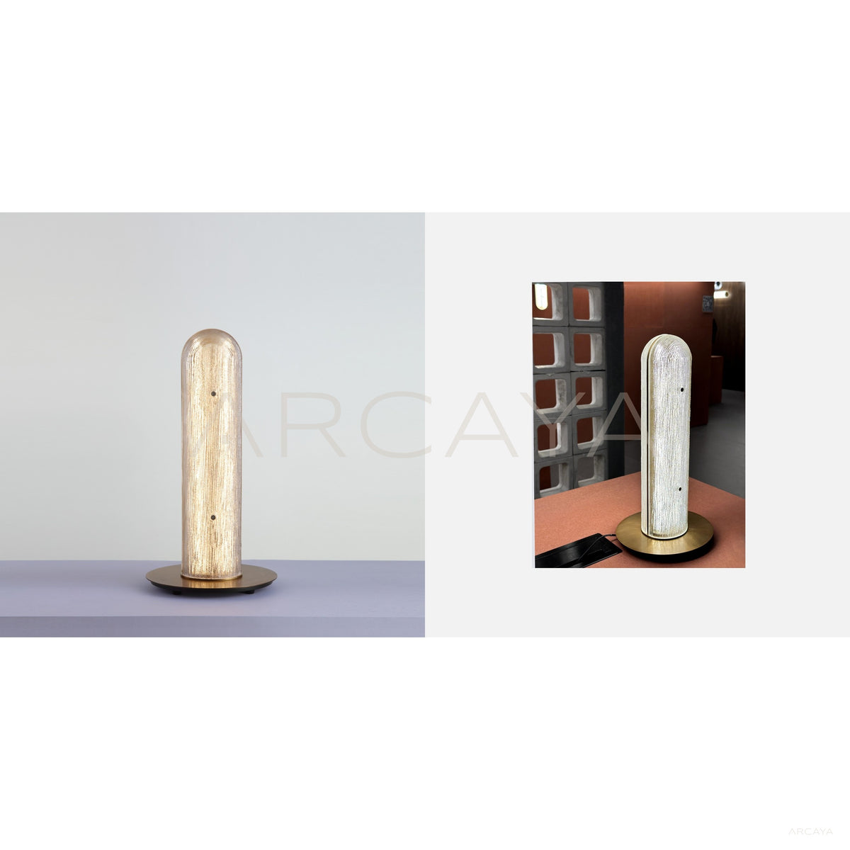 Gold Thread Glass Column Table Lamp 23068 in detail