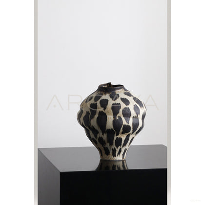 Ink Spot Textured Ceramic Vase - scene