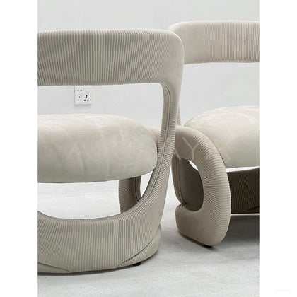Ring Pleated Suede Art Lounge Chair - scene