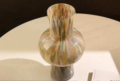 Mid Century Tall Glass Peony Vase - scene