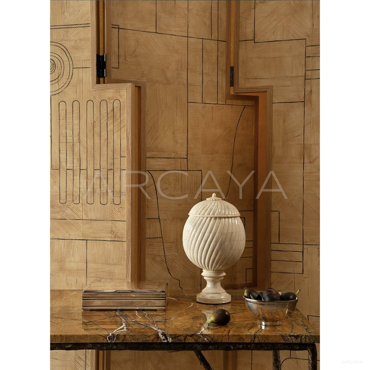 Textured Art Folding Screen in detail