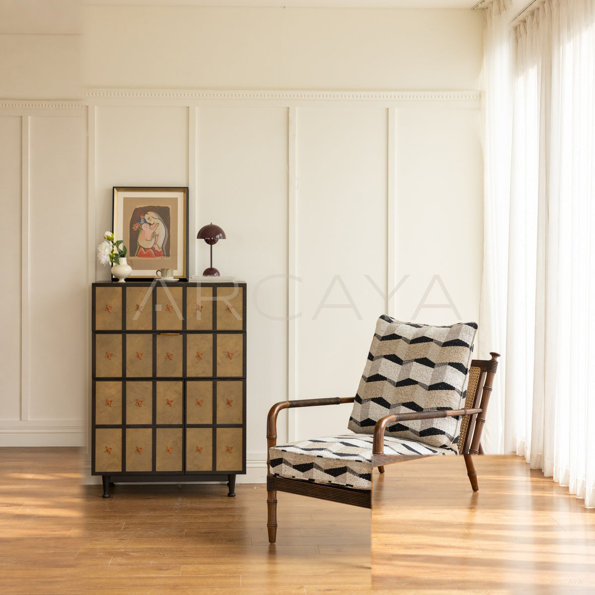 Vintage Relaxed Lounge Chair in detail