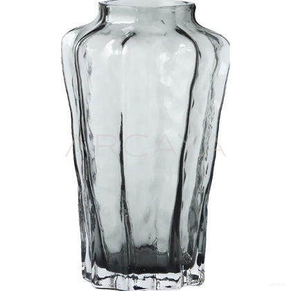 Ribbed Smoked Glass Vase - scene