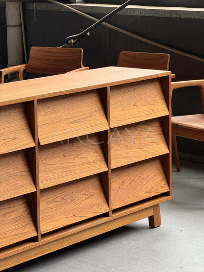 Burmese Teak Nine Drawer Chest - detail