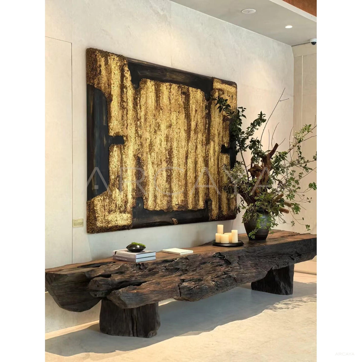 Wood Carving Hand Painted Wall Art in detail