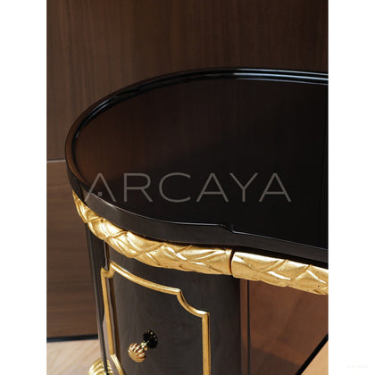 Makayla Black Gold Classical Vanity Table - scene