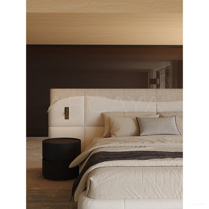 Master Bedroom Wide Headboard Bed - scene
