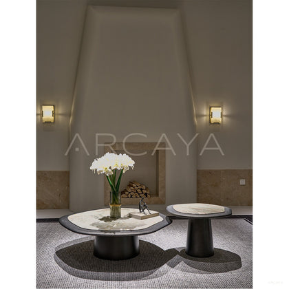 Monet Garden Stone Coffee Table - scene