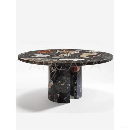Colorful Black Glazed Table - scene