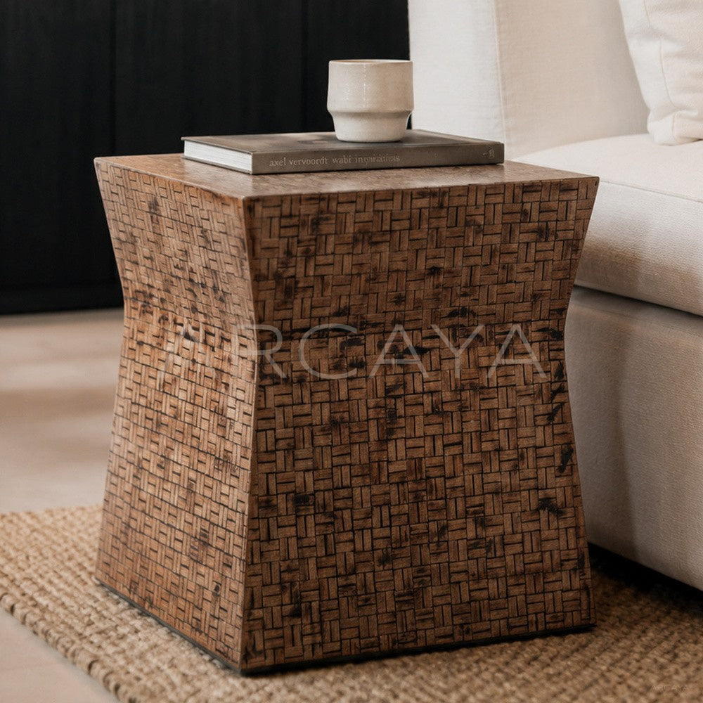 Handwoven Bamboo Side Table - main
