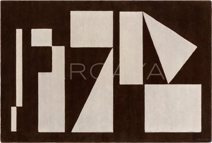 Cocoa Geometric Rug Dsm P031 C02 - scene
