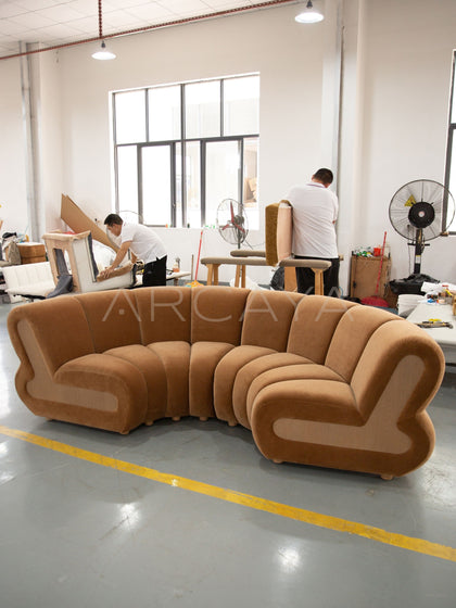 French Naturalist Curved Sofa - scene
