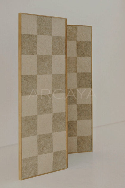 Checkered Wool Felt Folding Screen - scene