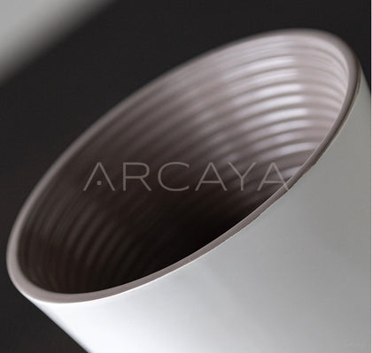 Matte White Swirl Cone Ceramic Vase - scene