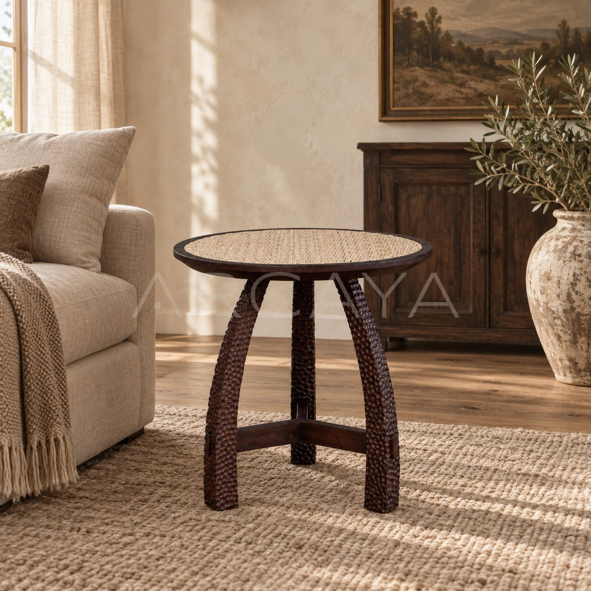 Imprint Hand Carved Coffee Table in detail
