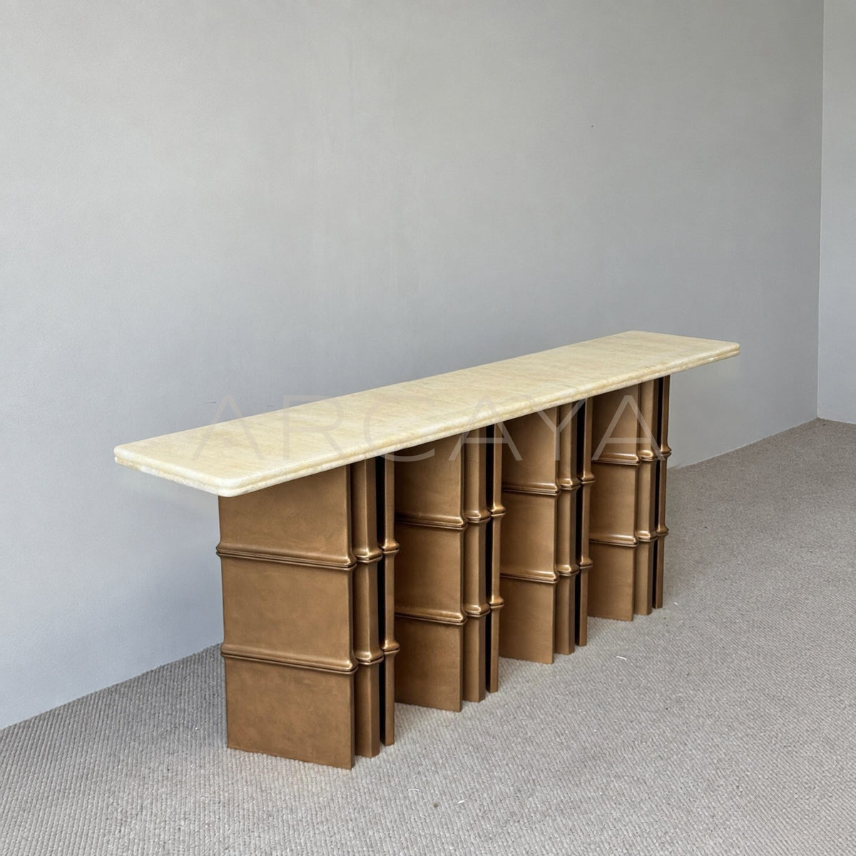 Gold Brown Irregular Marble Long Console - main