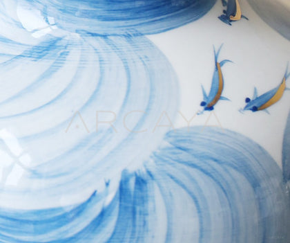 Jingdezhen Blue White Jar Vase Vintage - scene