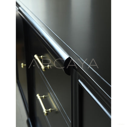 Vintage Minimalist Black Gloss Sideboard - scene