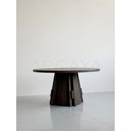 Oak Round Dining Table Custom - scene