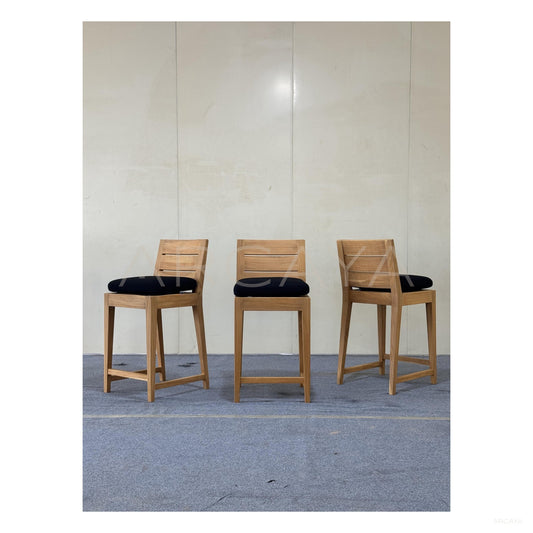 Outdoor Teak Bar Stool - scene