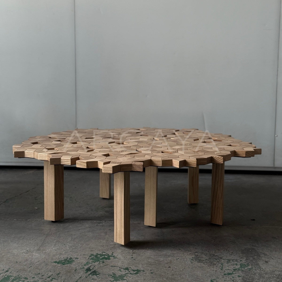 Solid Wood Carved Patchwork Coffee Table - main