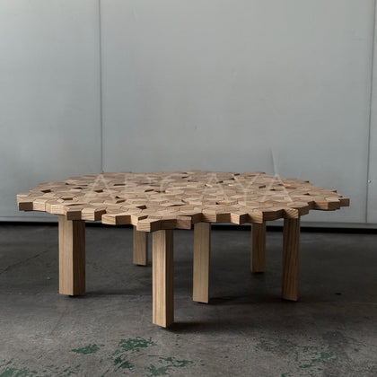 Solid Wood Carved Patchwork Coffee Table - main