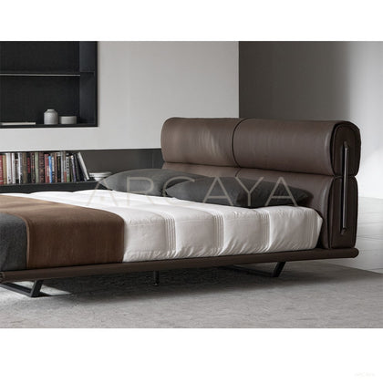 Floating Light Italian Minimalist Bed - scene