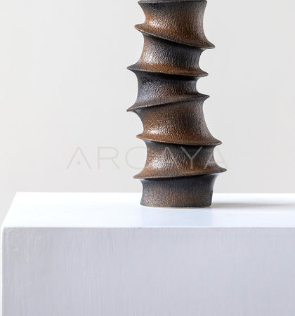 Handmade Spiral Sculpture Ceramic Vase - scene
