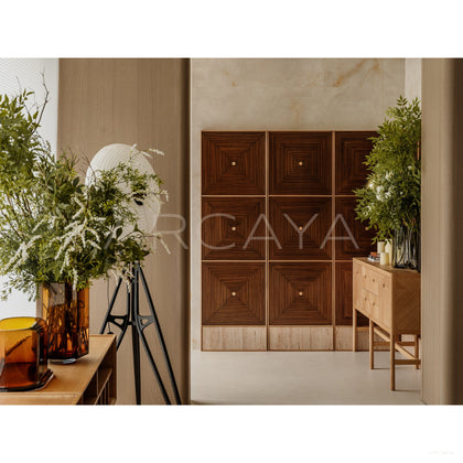 Designer Folding Screen Woodform - scene