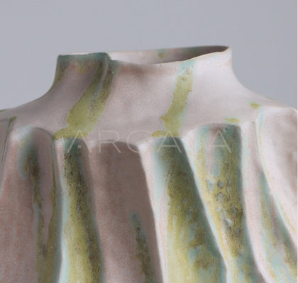 Handmade Pleated Ceramic Vase - scene