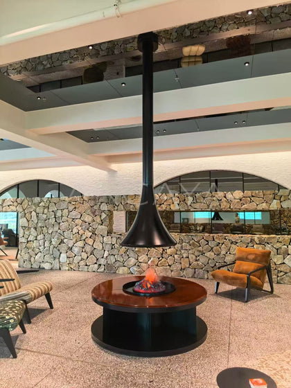 Hanging Electric Platform Fireplace - scene