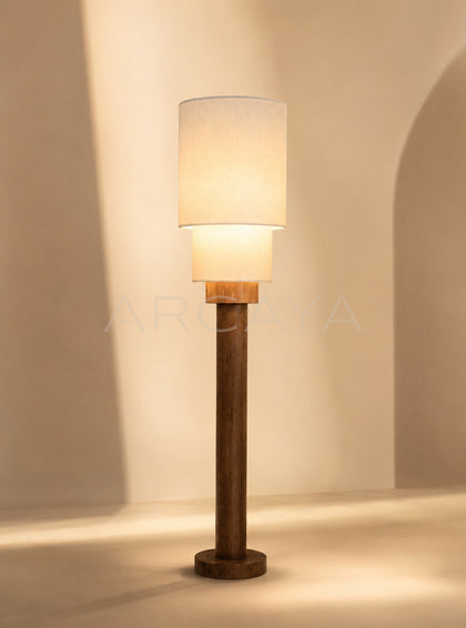 Solid Wood Floor Lamp Warm - scene