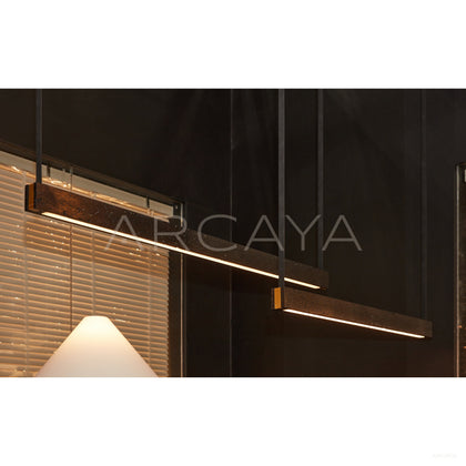 Linear Black Stone Gold End Pendant Light 97361 - scene