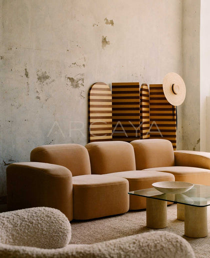 Striped Mid Century Folding Screen - scene