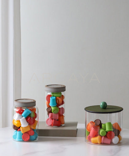 Leather Wrapped Glass Storage Jar - scene