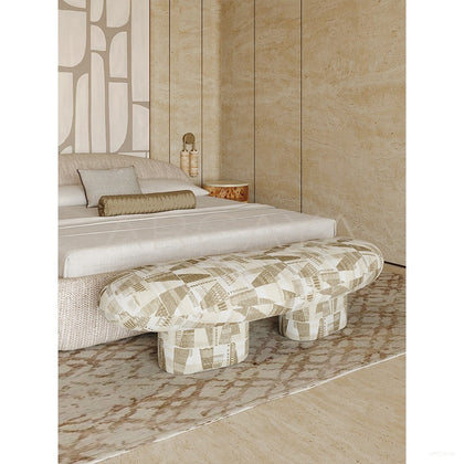 Curved Embrace Fabric Bed - scene