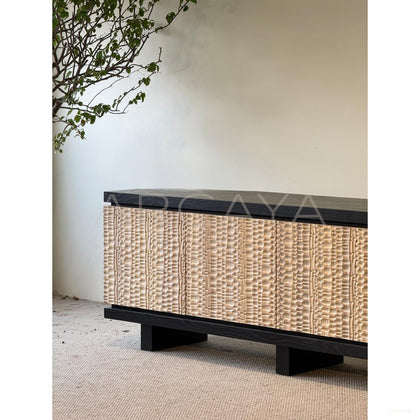 Hammered Solid Wood Storage Cabinet - scene