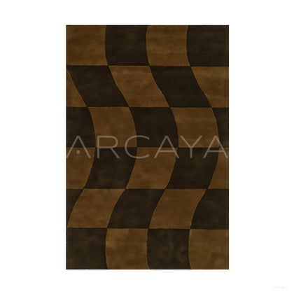 Brown Green Checkerboard Rug Dsm P009 Fl - main