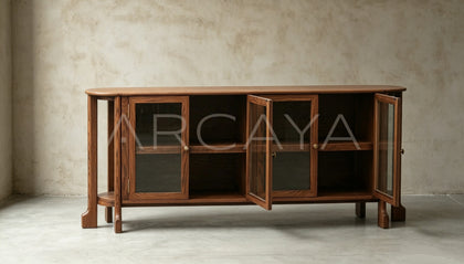 Oak Curved Sideboard - scene