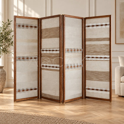 Light French Linen Folding Screen - main
