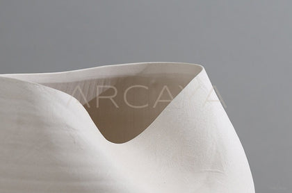 Jingdezhen White Round Belly Ceramic Vase - scene