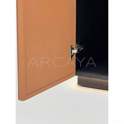 Italian Leather Double Door Wine Cabinet - scene