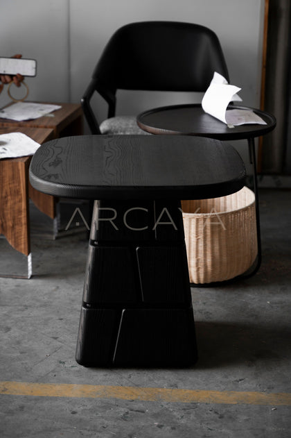 Charcoal Black Low Coffee Table - scene