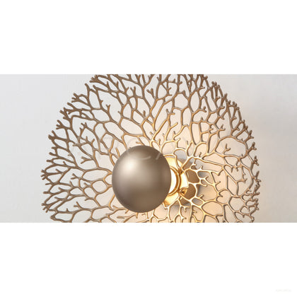 Gold Coral Lace Round Wall Light 80561 - scene
